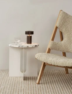 Androgyne Side Table - Metal and Marble