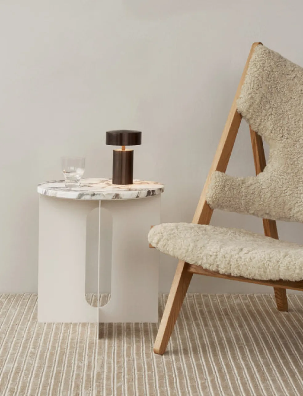 Androgyne Side Table - Metal and Marble