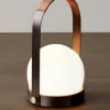Carrie LED Lamp - Bronzed Brass / Leather Handle