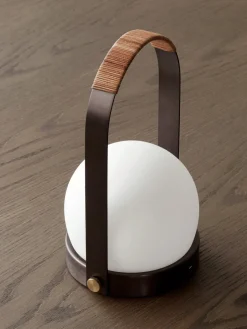 Carrie LED Lamp - Bronzed Brass / Leather Handle