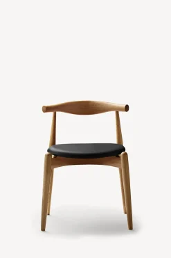 CH20 Elbow Chair - Black Leather