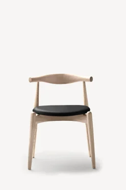 CH20 Elbow Chair - Black Leather