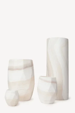 Marbled Alabaster Candleholder - XL Cylinder