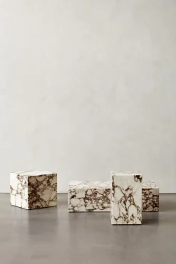 Plinth Marble Tables - Rose Marble