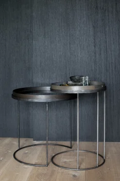 Round Tray Side Table Set