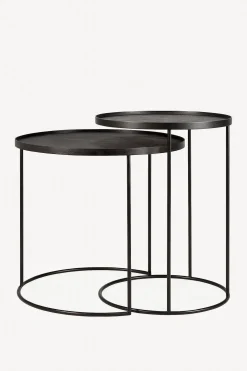 Round Tray Side Table Set