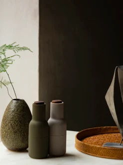 Salt & Pepper Bottle Grinders - Hunting Green/Beige