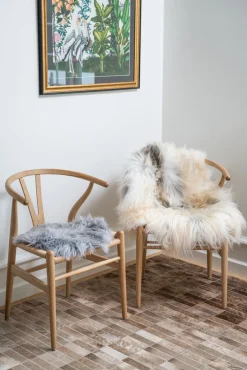 Sheepskin Seat Pad - Round, Gray