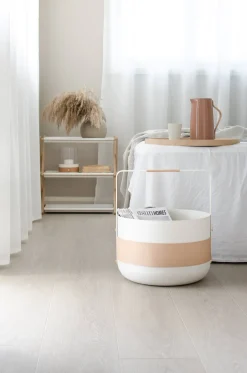 Wood Basket Emma - Blanc